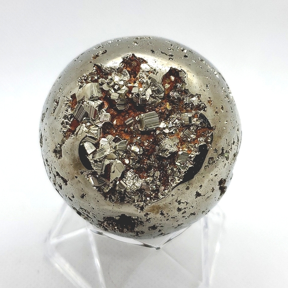 Pyrite Sphere With Amazing Druzy Natural Gemstone - Picture 15 of 17